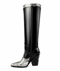ANN CREEK Women’s Boma Western Knee-High Boots Black/White Snake 6.5 by Deal US