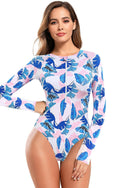 SHEKINI Women's Rash Guard One Piece Swimsuit UV Protection Deep Blue Size M by Deal US