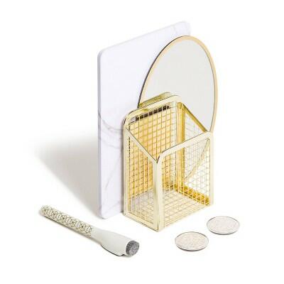 U Brands Magnetic Locker Accessory Kit Gold Wire Marble 6ct by Deal US