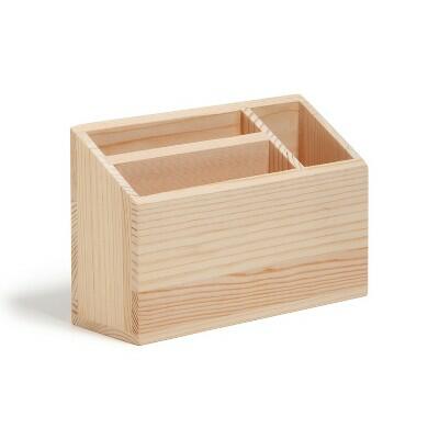 U Brands Magnetic Large Simple Wood Bin Natural Vinyl Pine by Deal US
