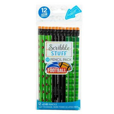 Scribble Stuff Poly Bag Pencils Football 12ct by Deal US