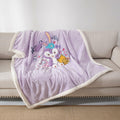 COSUSKET Kids Stella Lou 3D Embroidery Sherpa Rabbit Throw Blanket Beige 50x60in by Deal US