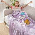 COSUSKET Kids Stella Lou 3D Embroidery Sherpa Rabbit Throw Blanket Beige 50x60in by Deal US