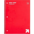 up&up Spiral Notebook Wide Ruled 1 Subject 70 Pages Red 3 Hole Punched by Deal US