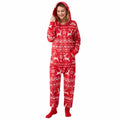 Giggling Getup Women Christmas Pajamas Hooded Nordic Print Red Size L by Deal US