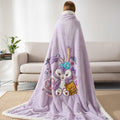 COSUSKET Kids Stella Lou 3D Embroidery Sherpa Rabbit Throw Blanket Beige 50x60in by Deal US