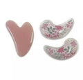 Tiger Eye gua sha + floral cooling eye patches, Pink 3-piece set by Deal US