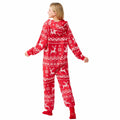 Giggling Getup Women Christmas Pajamas Hooded Nordic Print Red Size L by Deal US