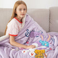 COSUSKET Kids Stella Lou 3D Embroidery Sherpa Rabbit Throw Blanket Beige 50x60in by Deal US