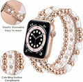 RDISOR Metal Beaded Bracelet for Apple Watch 42/44/45mm Steel Band by Deal US
