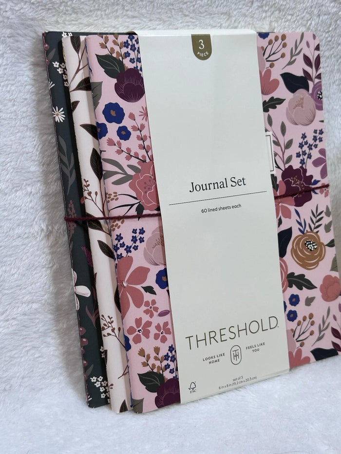 Threshold 3pk Ruled Journals Soft Cover Sewn Binding 6x8 Multicolor by Deal US