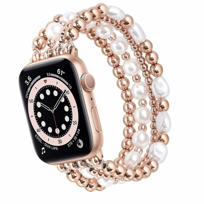 RDISOR Metal Beaded Bracelet for Apple Watch 42/44/45mm Steel Band by Deal US