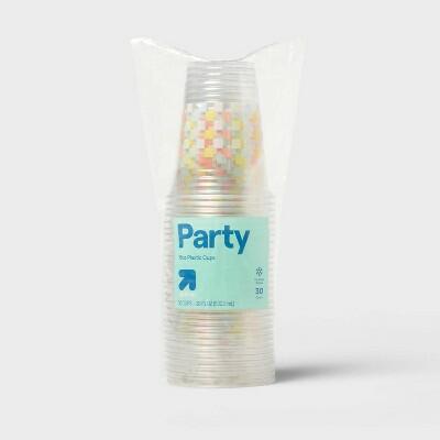 up&up Disposable Clear Checkered Cup 18oz 30ct by Deal US