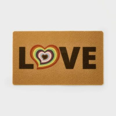 Pride Love Rectangle Outdoor Door Mat 1'6"x2'6" by Deal US