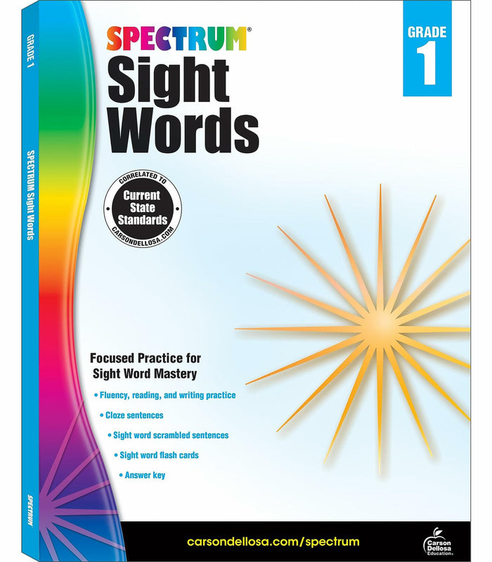 Spectrum Grade 1 Sight Words Workbook with Flash Cards and Sentences by Deal US