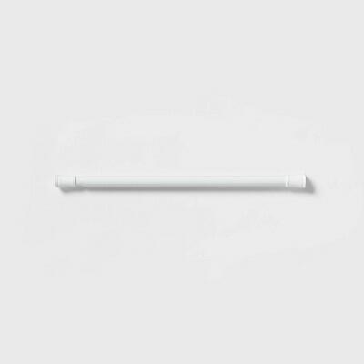 Room Essentials Adjustable Metal Tension Rod 24-40" White Shower Curtain by Deal US