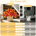 INXUGAO Artificial Fall Flowers 2PCS Faux Silk Orange Red Yellow UV Resistant by Deal US