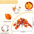 INXUGAO Artificial Fall Flowers 2PCS Faux Silk Orange Red Yellow UV Resistant by Deal US