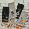[Like New] SKL Home Halloween Graveyard Cat Hand Towel Set 2pc Gray Small by Deal US