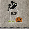 [Like New] SKL Home Halloween Graveyard Cat Hand Towel Set 2pc Gray Small by Deal US