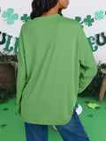 St. Patrick’s Day Women’s Lucky Shamrock Long Sleeve Oversized Tee S by Deal US