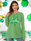 St. Patrick’s Day Women’s Lucky Shamrock Long Sleeve Oversized Tee S by Deal US