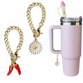Stanley 4PCS Straw Cover Caps & 2PCS Charm Chains for 30oz/40oz Tumblers by Deal US