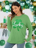 St. Patrick’s Day Women’s Lucky Shamrock Long Sleeve Oversized Tee S by Deal US