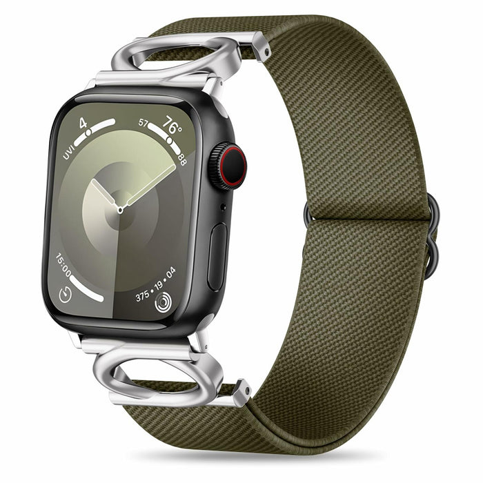 Double-C Nylon Band for Apple Watch 41/45mm Adjustable Strap Sage Green by Deal US