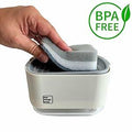 Four Friends 2-in-1 Dish Soap Dispenser with Sponge Holder Beige by Deal US