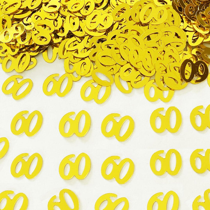JNSAXMI 60 Confetti Number 60 Sequins 60th Anniversary Table Scatter Gold by Deal US