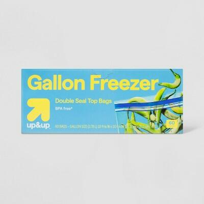 [Like New] up&up Gallon Freezer Storage Bags 60ct BPA Free Reusable Double Seal Zip by Deal US