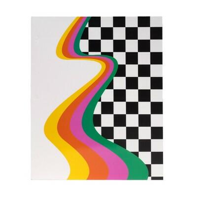 Continental Good Times 2 Pocket Paper Folder Checkered Wave School Supplies by Deal US