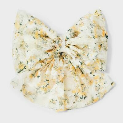 Wild Fable 3D Flower Bow Hair Barrette Yellow Cream Botanical Pattern by Deal US
