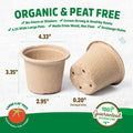 [Like New] Back to the Roots Organic Plantable Seed Starting Pots 4.25" Wide Brown 8 Ct by Deal US