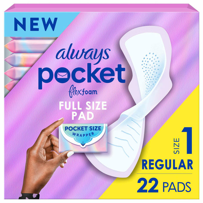 Always Pocket Flexfoam Pads with Wings 22 Count Size 1 Regular by Deal US