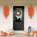 Hrobek Artificial Fall Hanging Flowers 2pcs Orange Sunset Silk Vine Decor by Deal US