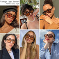 Mosanana Aviator Sunglasses Women Narrow White Frame Black Lens MS52362 by Deal US