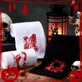 Fanfanwin Halloween Embroidered Cotton Hand Towels 13.7x29.5 3pc White Black by Deal US