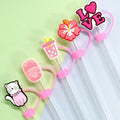 Ibuclein 30PCS Pink Girl Cover Cap for Stanley 40oz Cup Straw Toppers PVC by Deal US