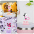 Ibuclein 30PCS Pink Girl Cover Cap for Stanley 40oz Cup Straw Toppers PVC by Deal US