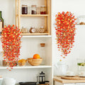 Hrobek Artificial Fall Hanging Flowers 2pcs Orange Sunset Silk Vine Decor by Deal US