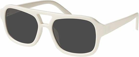 Mosanana Aviator Sunglasses Women Narrow White Frame Black Lens MS52362 by Deal US