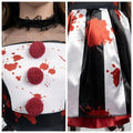 [Like New] Girls Scary Clown Costume Spooktacular Bloody Jester Dress Black White S by Deal US
