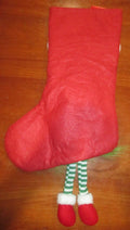 Unbranded Grinch Gnome Christmas Stocking 17" Red Green Plaid Sparkly Hat by Deal US