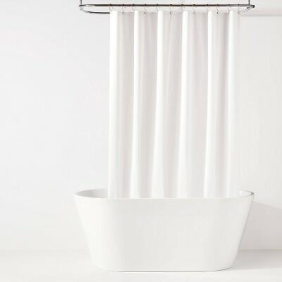 [Like New] Room Essentials Lightweight PEVA Shower Liner 70x71 White Buttonhole Top by Deal US