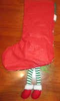 Unbranded Grinch Gnome Christmas Stocking Red Plaid 17" Snowflake Hat by Deal US