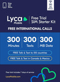 Lyca Mobile USA 5G/4G SIM Starter Kit Free Trial 300 Min/Text/MB 7 Days by Deal US