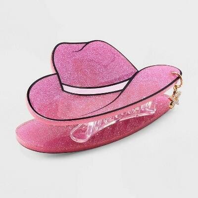 Wild Fable Cowgirl Hat Star Charm Hair Clip Pink Acrylic Zinc by Deal US