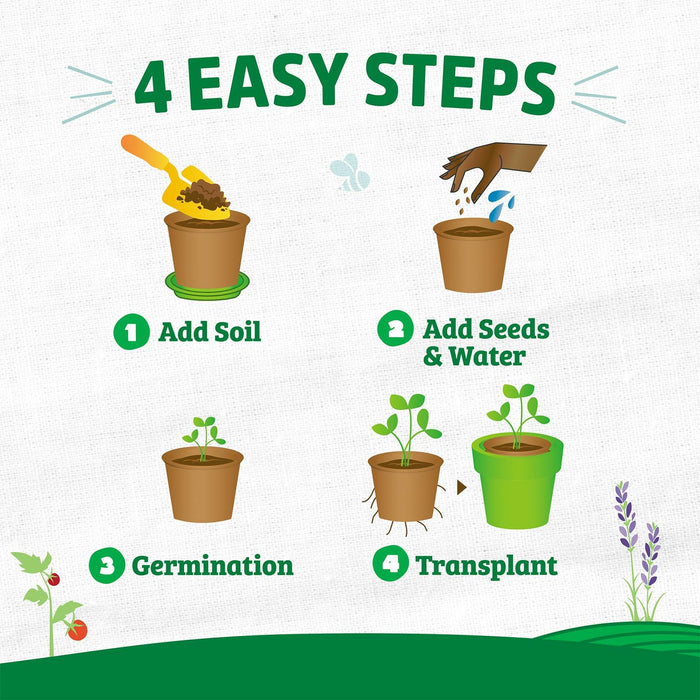 Back to the Roots Organic Plantable Seed Starting Pots 4.25" Wide Brown 8 Ct by Deal US